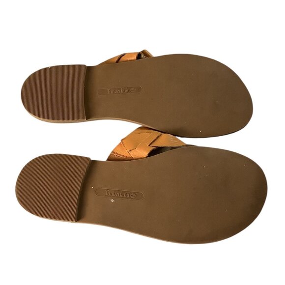Timberland Earthkeepers Sheafe Flip Flop Sandals Womens Size 8 Orange Leather - Picture 2 of 13
